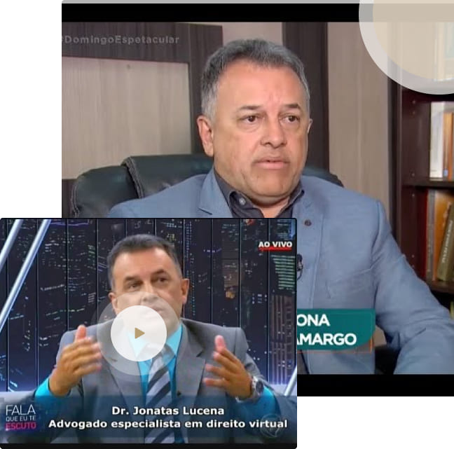 Dr. Jonatas Lucena sendo entrevistado ao vivo sobre direito digital